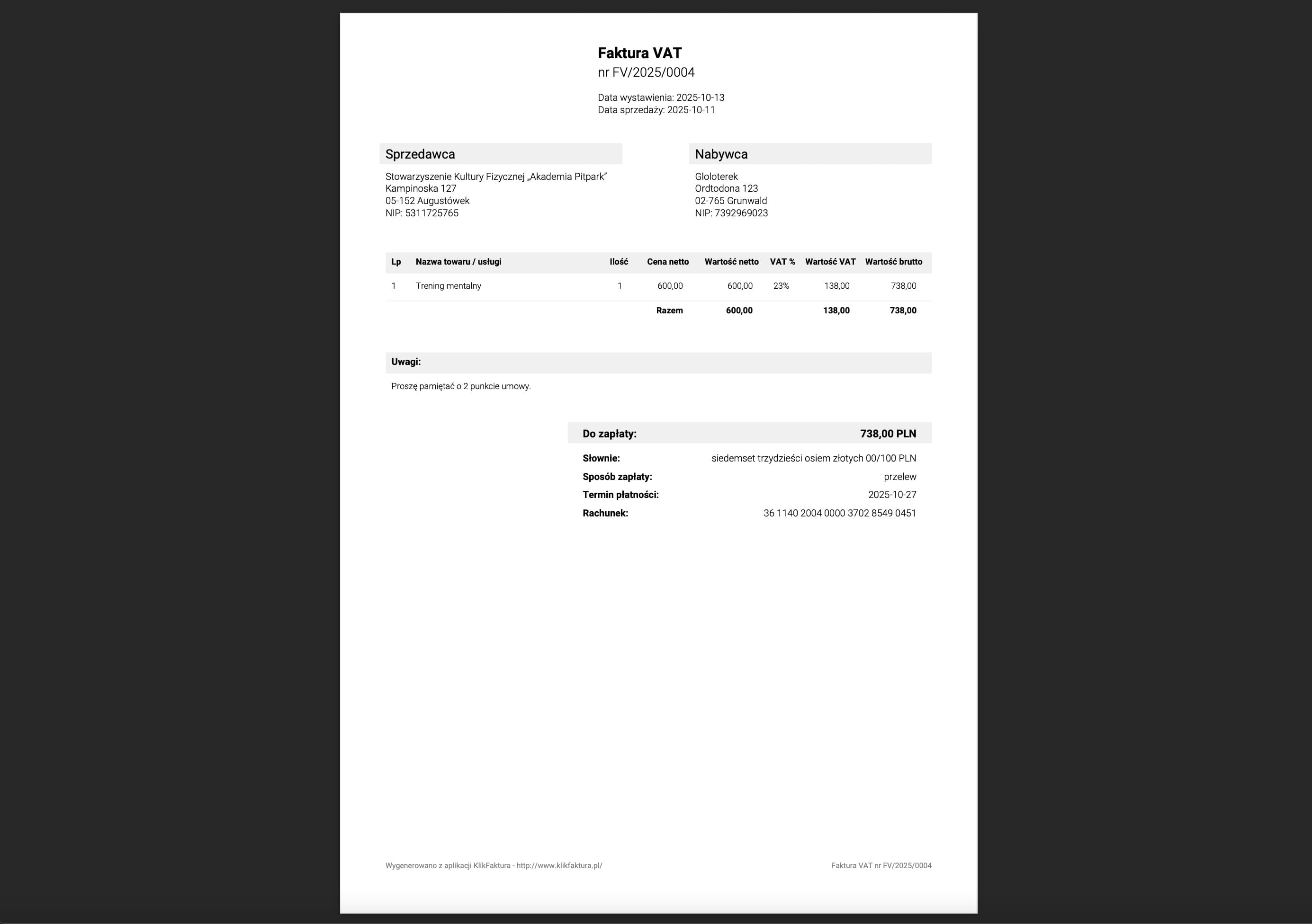 KlikFaktura - aplikacja do fakturowania na komputerze